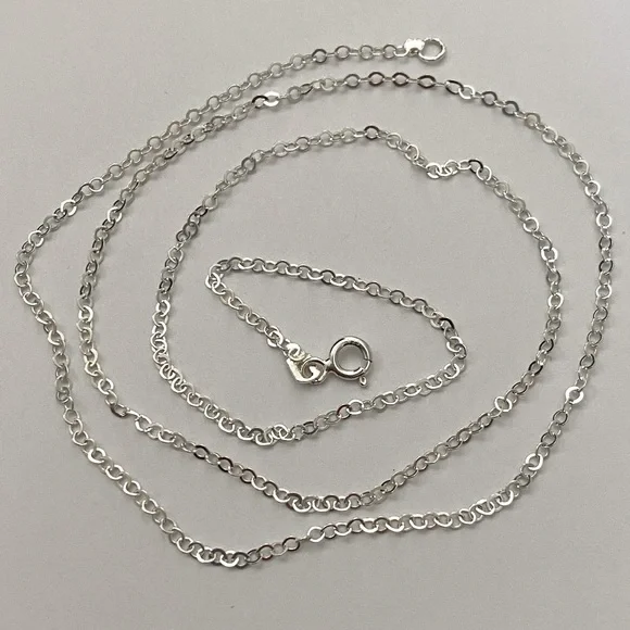 Unisex 17.25” 925 silver chain necklace 17.25 inches