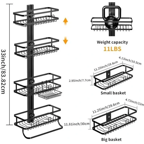Shower Caddy Shelves Organizer 4 Tier
