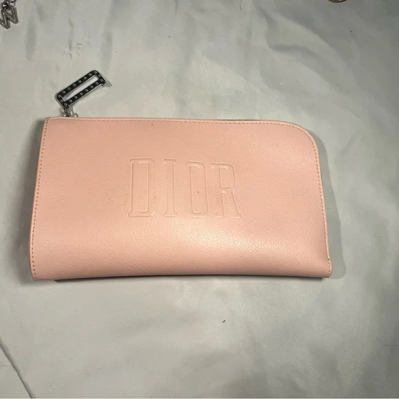 Pink peach Dior toiletry bag