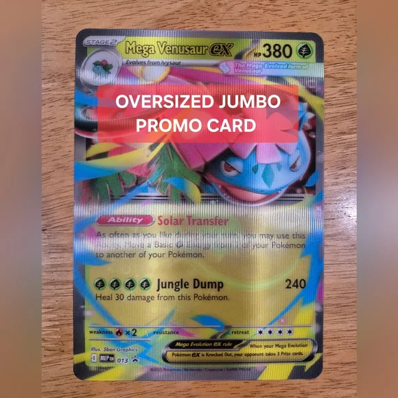 🔥 Pokemon Mega Venusaur EX Jumbo XL Card