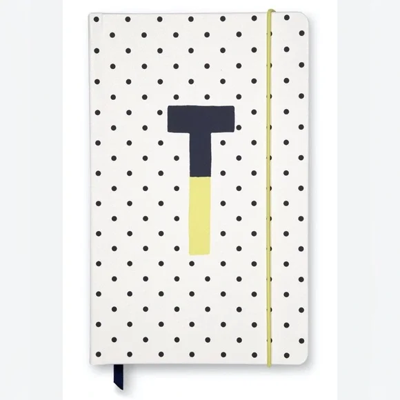 Kate Spade Take Note Large Leatherette Initial “T (Yellow)” Notebook