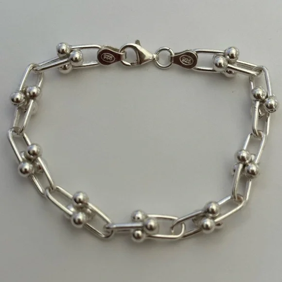 Unisex bracelet 925 silver link chain 7.5 inches