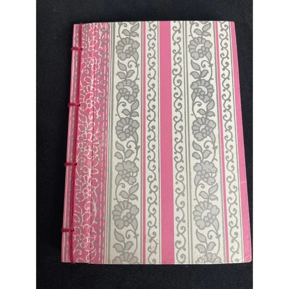 Aria Grace Collection Pink Floral Stripe Hardcover Journal 5x7 60 Sheets 878577