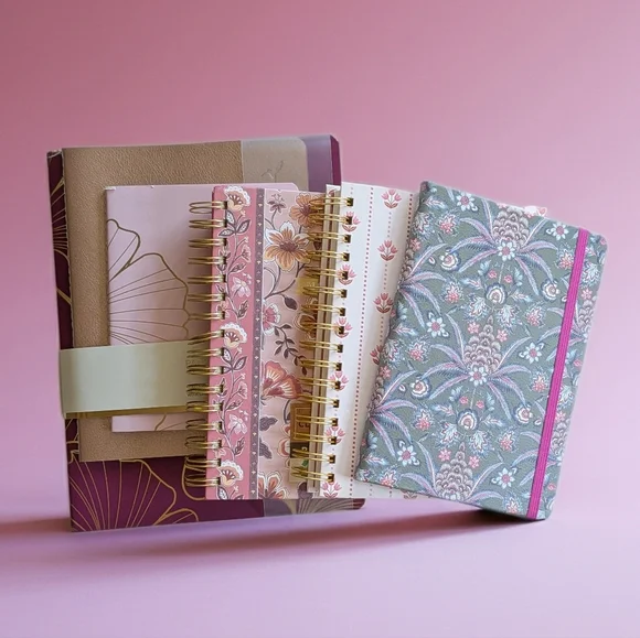 Floral and Patterned Notebook Set