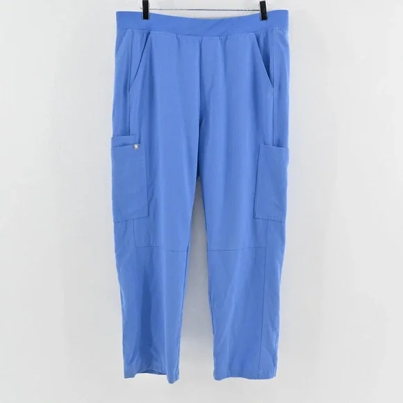 FIGS Mens Axim Technical Collection Scrub Pants Size L Short Blue‎ Cargo T2001S