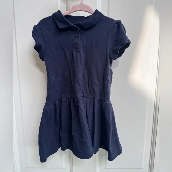 The Children's Place 2T Girls Blue Button Down Short Sleeve Polo School Dress