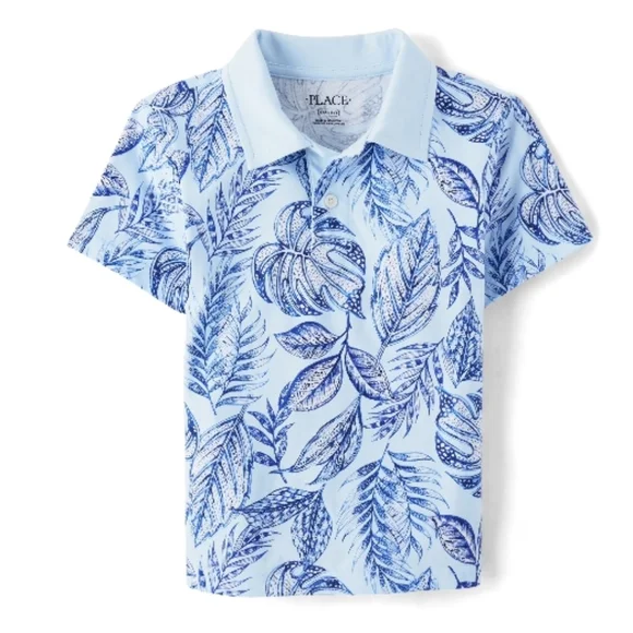 The Children's Place Short Sleeve Light Blue Clear Sky Polo. Boys 7/8 M. NWT.