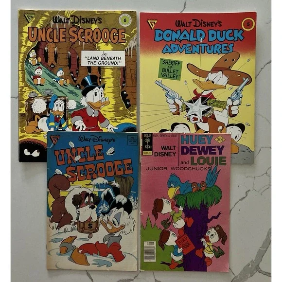 4 Walt Disney Comic Bundle‎ 1977-88 Uncle Scrooge Donald Duck Gold Key Gladstone