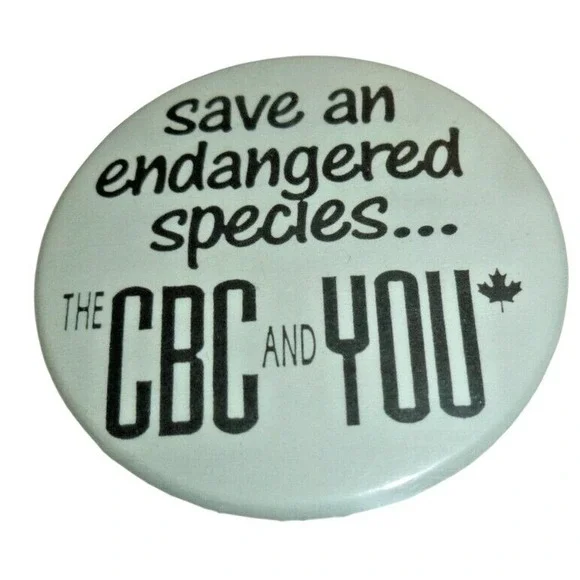 Vintage Save an Endangered Species CBC & You Pinback Button White Black 2.25