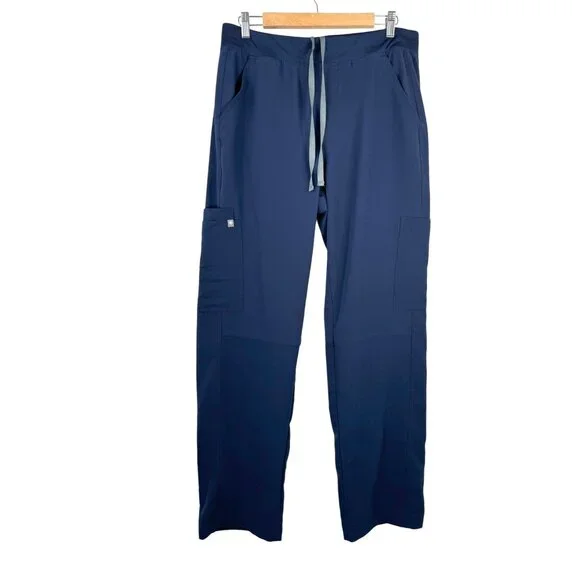 Figs Men's Axim Cargo Scrub Pants navy straight‎ leg sz L