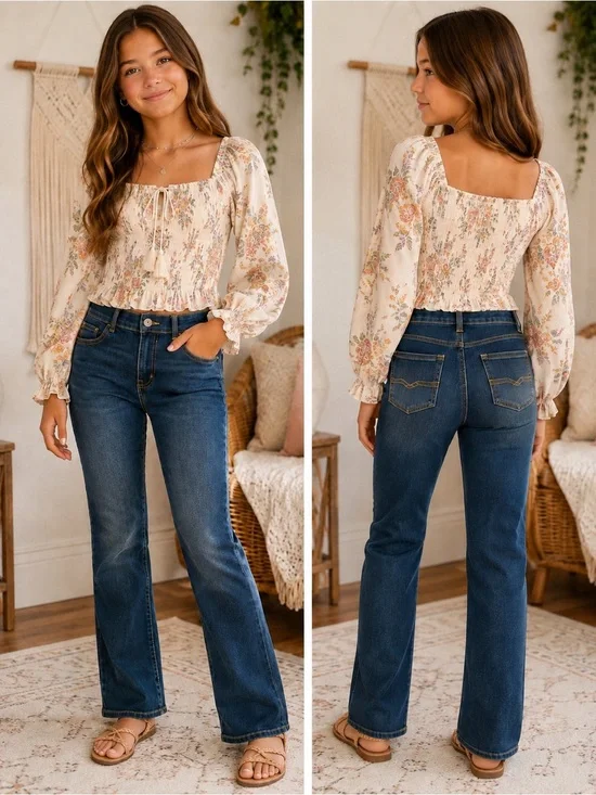 The Children’s Place Girls Size 14 Straight Leg Stretch Jeans Dark Wash NWT