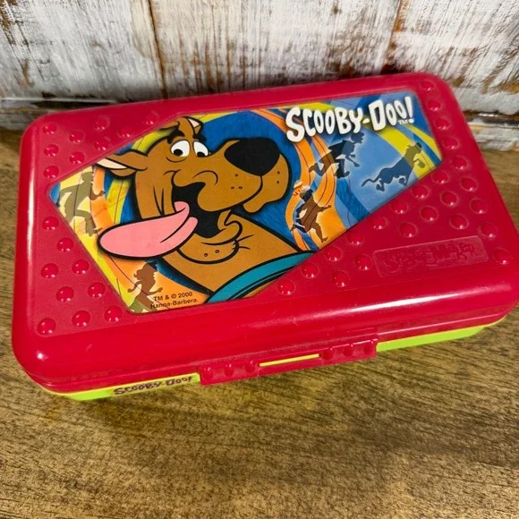 Vintage 2000 Scooby-Doo SpaceMaker Pencil Box Red Green Hanna-Barbera Y2K