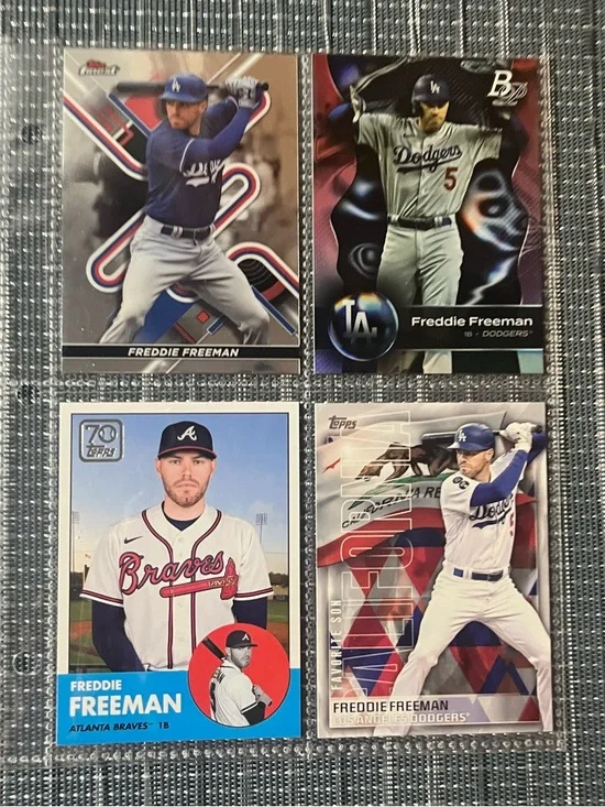 ⚾️ Freddie Freeman Topps MLB Baseball Trading Sports Cards, Set of 4