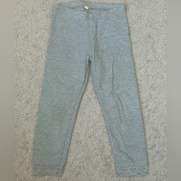 The Children’s Place Gray Girls Leggings with Lace Bottom Size 4T