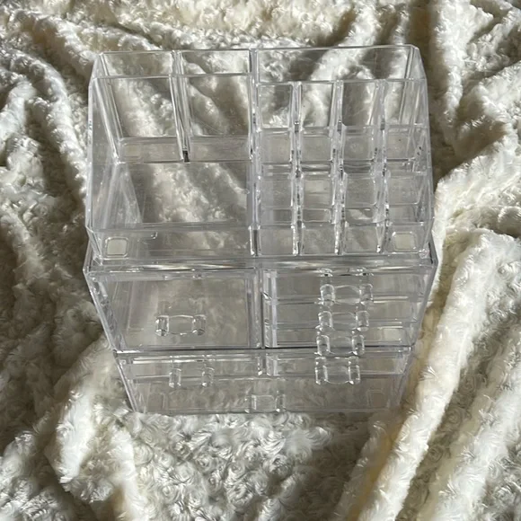 Large Clear Makeup Organizer Stackable Storage With 7 Drawers