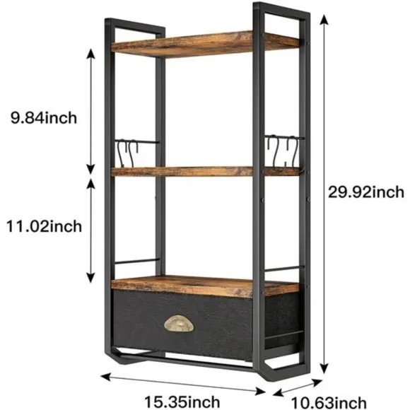 Bathroom Storage Organizer Wall Mounted, 3 Tier Bathroom Towel Rack Shelf