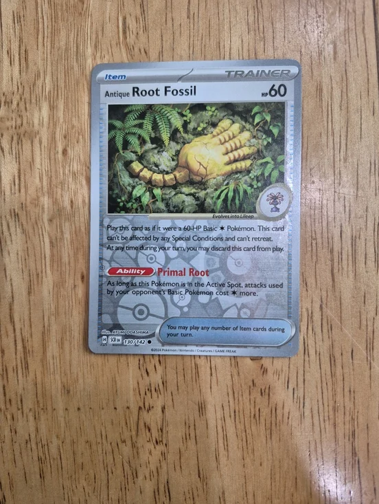 🔥 QTY 2 Pokemon Antique Root Fossil Trainer Card