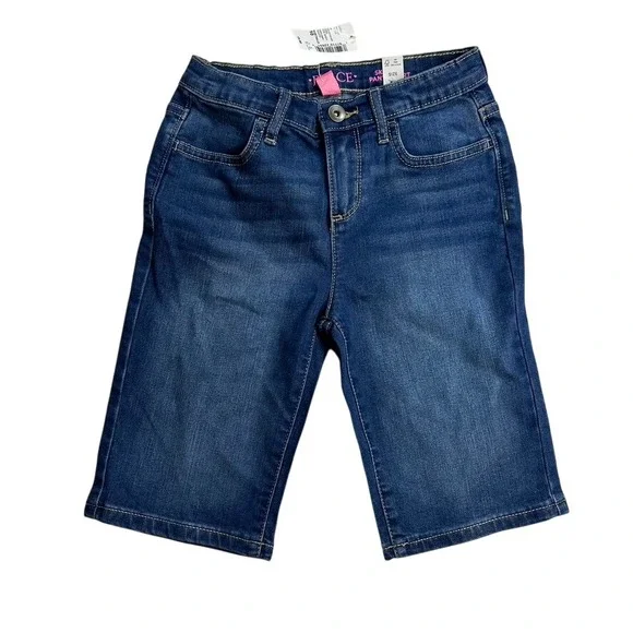 The Children's Place Kids Size 10 Zoe Wash Denim Skimmer Shorts Adjustable Waist