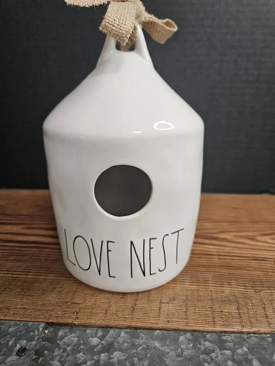 Rae Dunn White 'Love Nest' Ceramic Birdhouse Home Accent