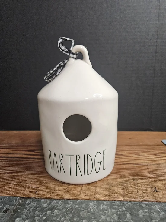 Rae Dunn Ceramic White 'Partridge' Bird House