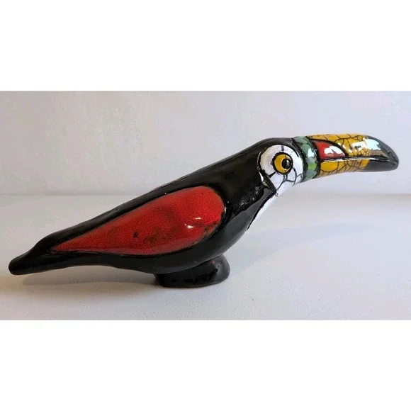 Vintage Multicolored Brazilian Ceramic Toucan Wall Hanger 11