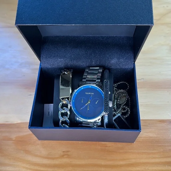 Men’s Rocawear Stainless Steel 4-Piece Watch‎ & Jewelry Set