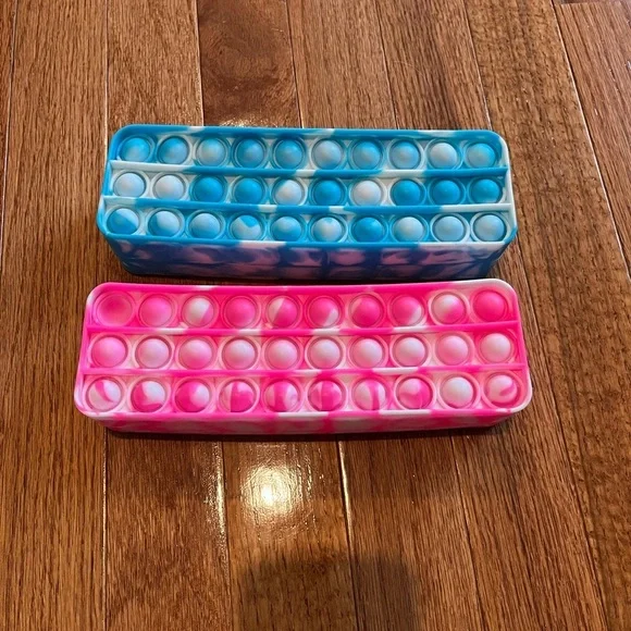 Set of 2 pop-it fidget pencil cases, never used
