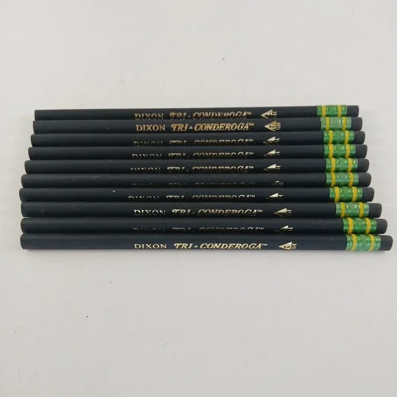 Dixon 22506 Tri-Conderoga Triangular Cedar #2 Pencils Lot Of 10