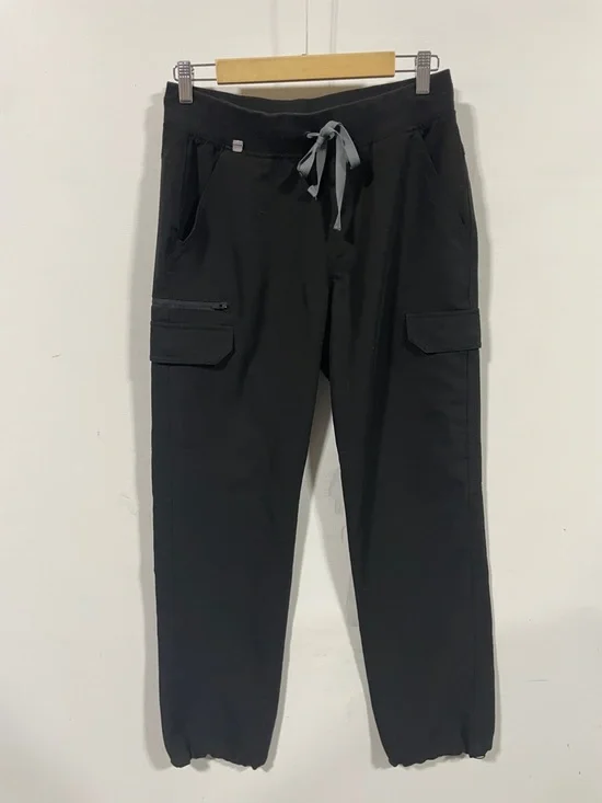 Figs technical collection Men's Black Cargo Jogger Pants with Drawstring Waist