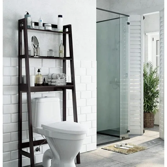 NIB solid wood toilet storage rack