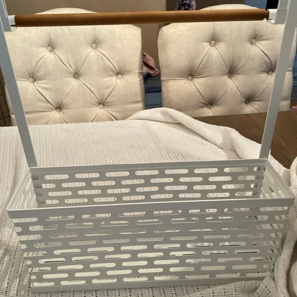 White shower caddy