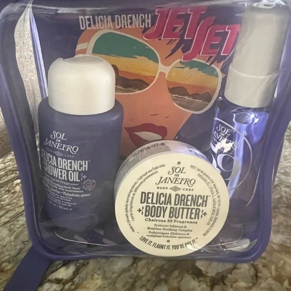 3 Piece Set Sol de Janeiro Shower & 2 Bracelets Purple-Orange