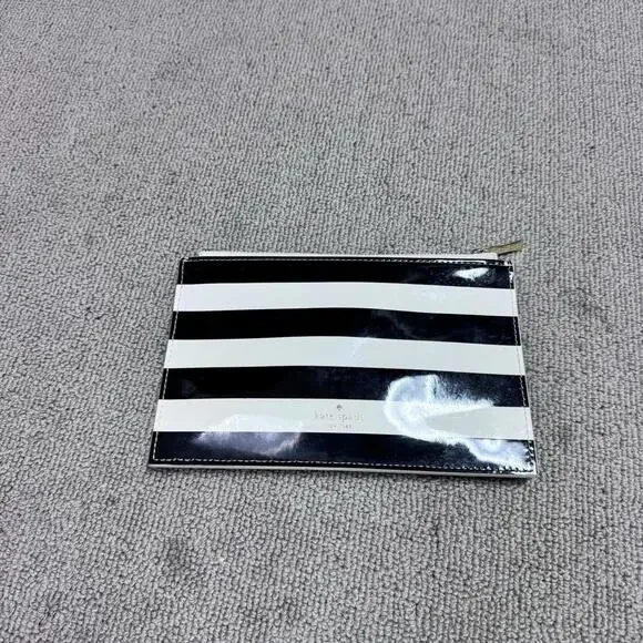 Kate Spade Pencil Case Ivory Black Striped