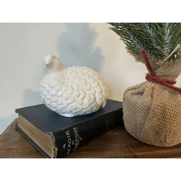 Antique Vintage Pheasant Bird Cottage Farmhouse Decor Primitive White