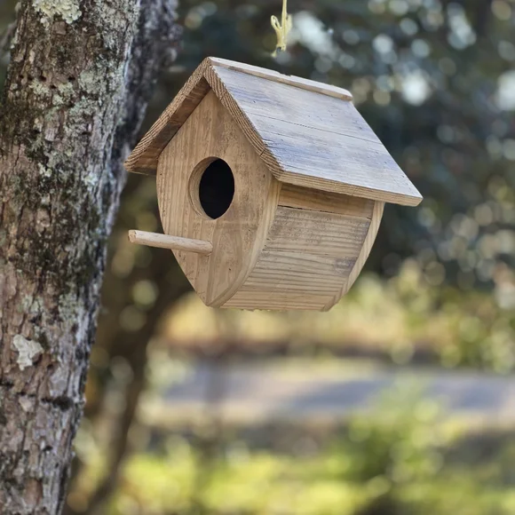 🪵 Handmade Cypress Wood Birdhouse | Rustic Garden Decor