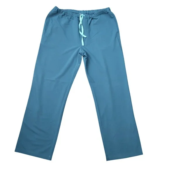 FIGS FM4500 Scrub Pants Mens XL Teal Blue Excellent Straight Leg Drawstring
