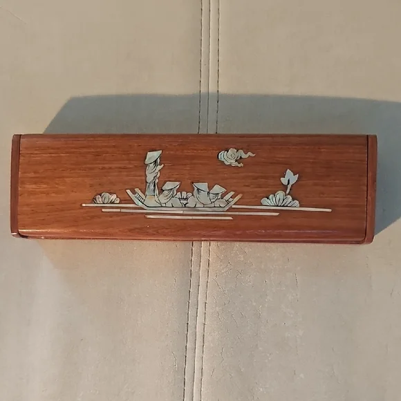 Wooden Pencil Box with Inlay