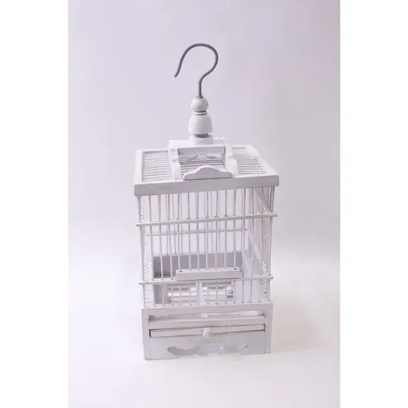Vintage, White, Birdcage, Wooden, Display House, Hanging, Decor ~ 251120-WH 1403
