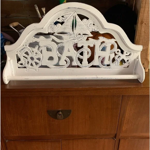 Cool Nautical beach boat and anchor, wheel and rope says bath towel holder!!