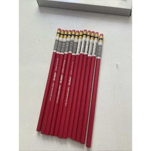 Box Of 12, Prismacolor Col-Erase 20045 Carmine Red Checking Pencils