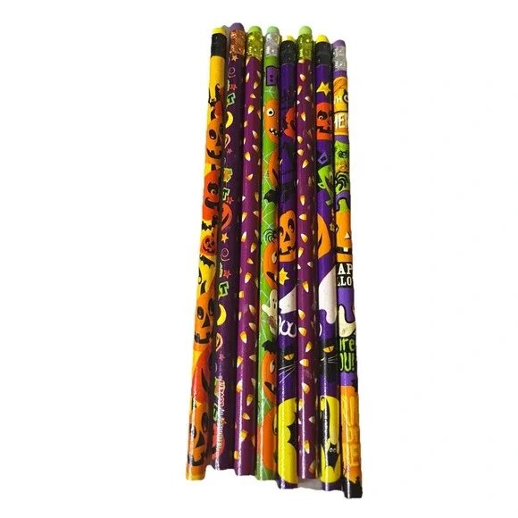 Halloween Pencils Lot Of 9 And One Lisa Frank Halloween Mechanical Pencil