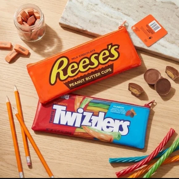 Reese’s & Twizzlers Pencil Case Set 2 Novelty Zip Pouches