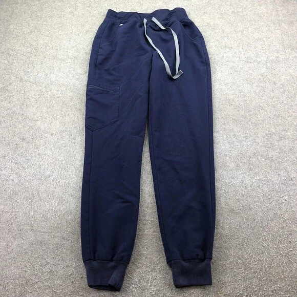 FIGS Scrub Pants Womens XS Blue Technical Zamora Jogger Drawstring Cargo