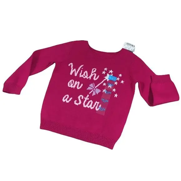 The Children's Place‎ Girls Sweater Size 18-24 Months Pink Wish On A Star NEW