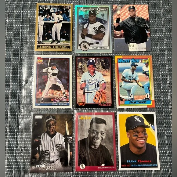⚾️ Frank Thomas MLB Baseball Trading Cards, Set of 9 - Lot 1
