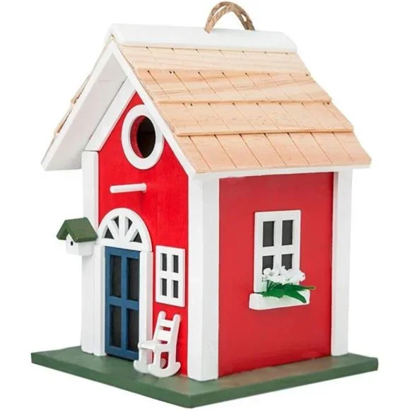 Hanging Colourful Birdhouse Garden Country Cottages Bird House Condo Wooden