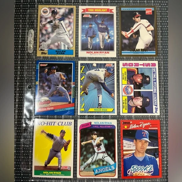 ⚾️ Nolan Ryan Vintage Baseball Card Collection, Lot of 9, Lot #1