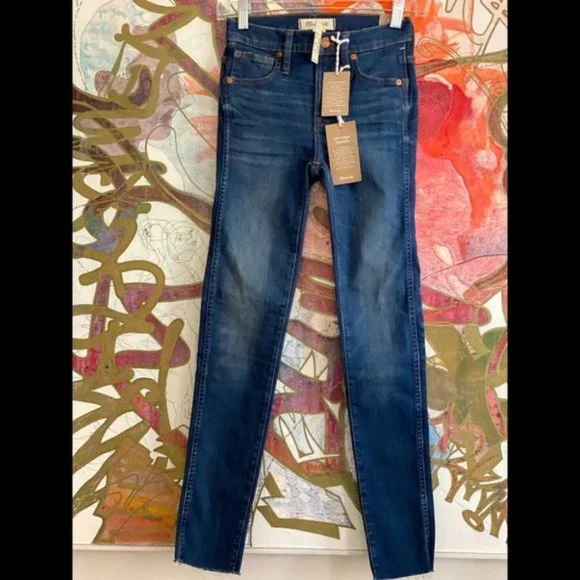 NWT Madewell 9 high rise Rise Skinny Raw hem