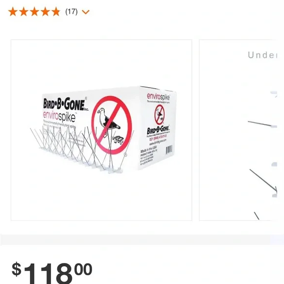 Birds be gone polycarbonate bird spikes