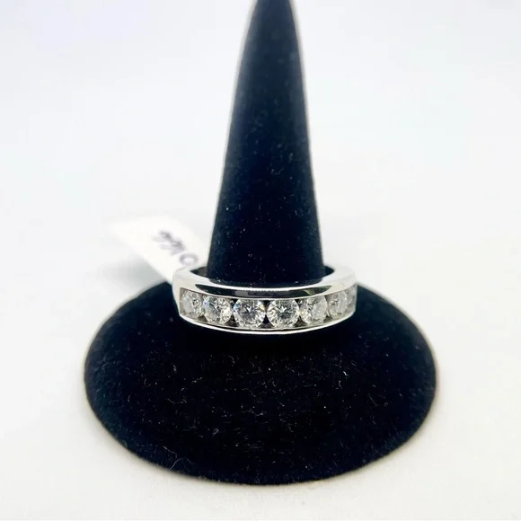 Mens 7 Stone Moissanite Band Anniversary Ring Size 11 Wedding Band 925 18K GRA